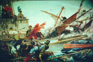 Combate Naval de Lepanto (7 de octubre de 1571) by Juan Luna. If you can't translate that title...